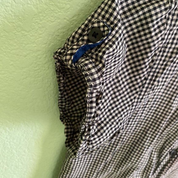 Chemistry Black and White Checkered Button-Down Cotton Shirt Summer | Size L - Picture 5 of 11